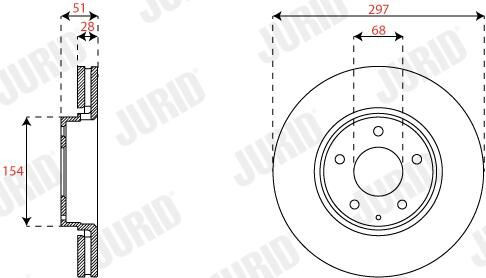 Диск гальмівний передній Jurid/Bendix 563356JC