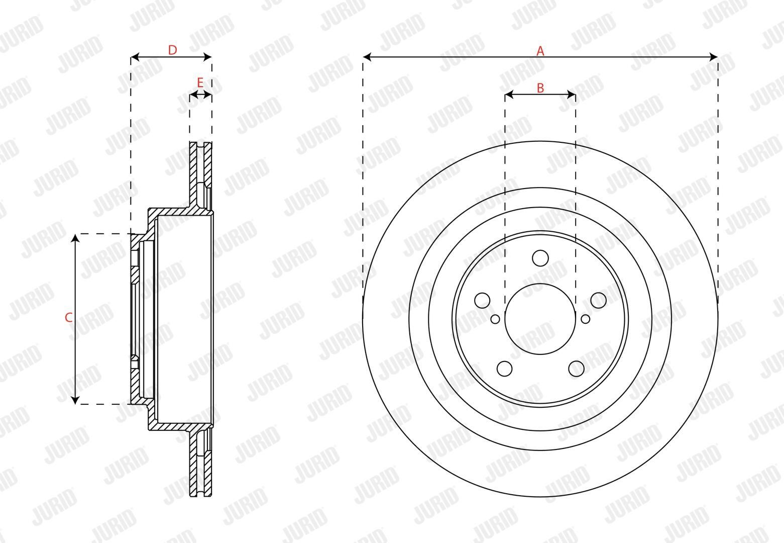 Задні дискові гальма Jurid/Bendix 563438JC ціна, від 32.81 USD