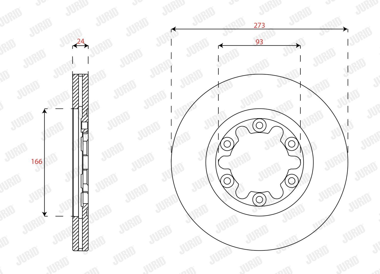 Диск переднього гальма Jurid/Bendix 563463J ціна, від 28.83 USD