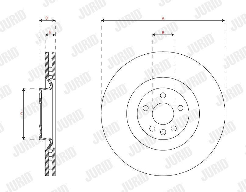 Диск переднього гальма Jurid/Bendix 563477JC ціна, від 93.95 USD