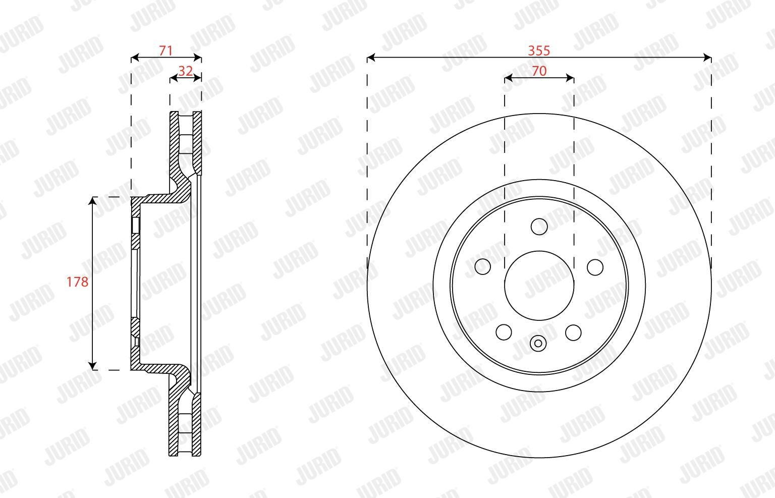 Диск переднього гальма Jurid/Bendix 563656JC1 ціна, від 102.75 USD