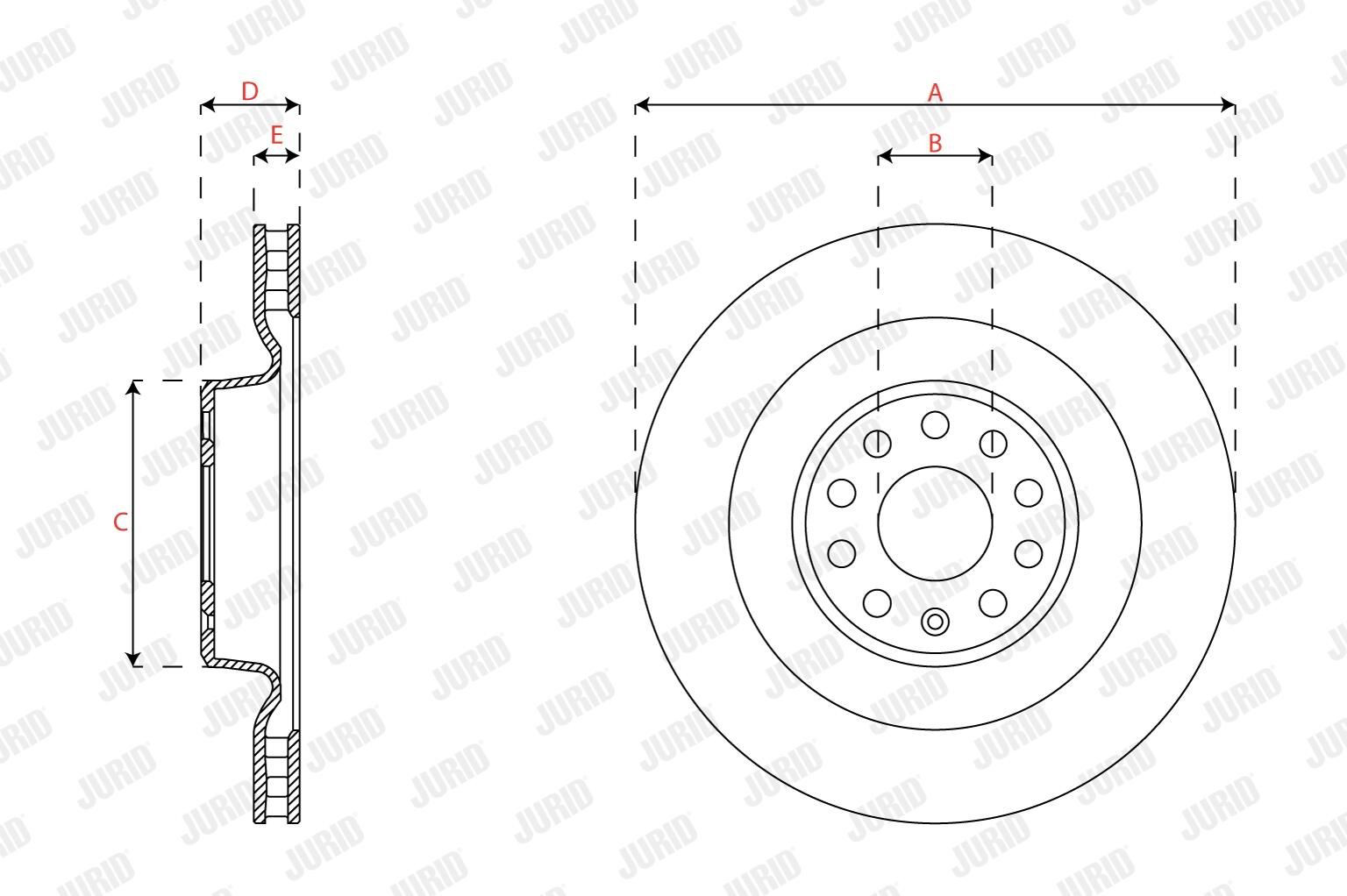 Задні дискові гальма Jurid/Bendix 563657JC1 ціна, від 90.40 USD