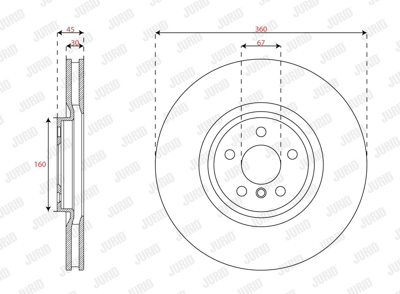 Диск переднього гальма Jurid/Bendix 563668JC1 ціна, від 144.74 USD