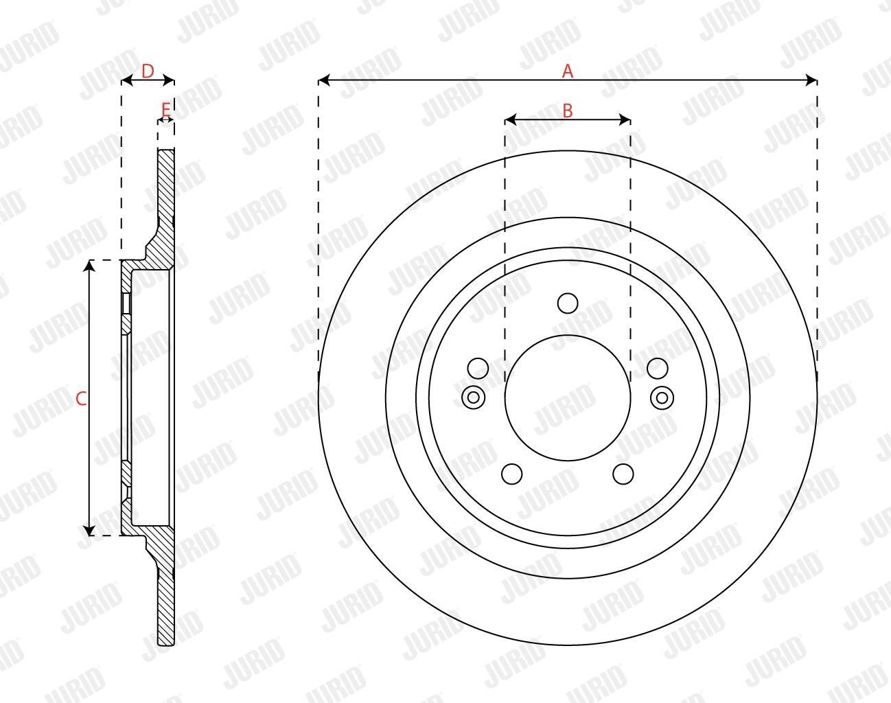 Задні дискові гальма Jurid/Bendix 563744JC ціна, від 33.82 USD
