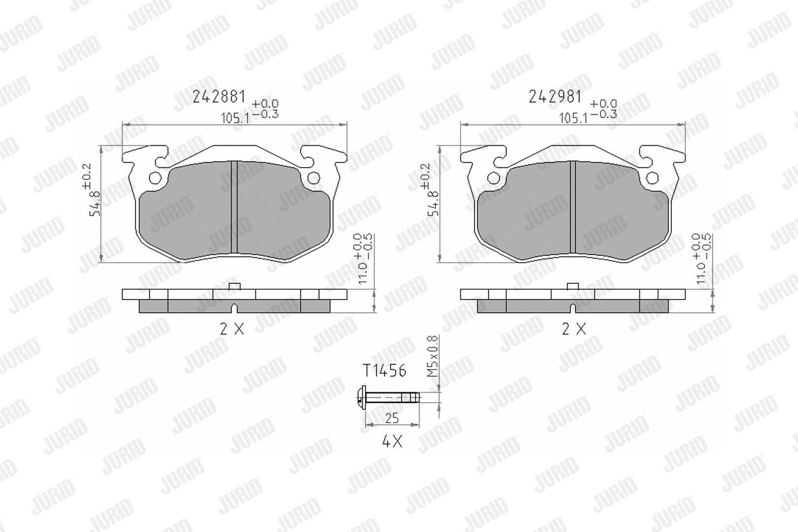 Задні гальмівні колодки Jurid/Bendix 571747J ціна, від 16.40 USD