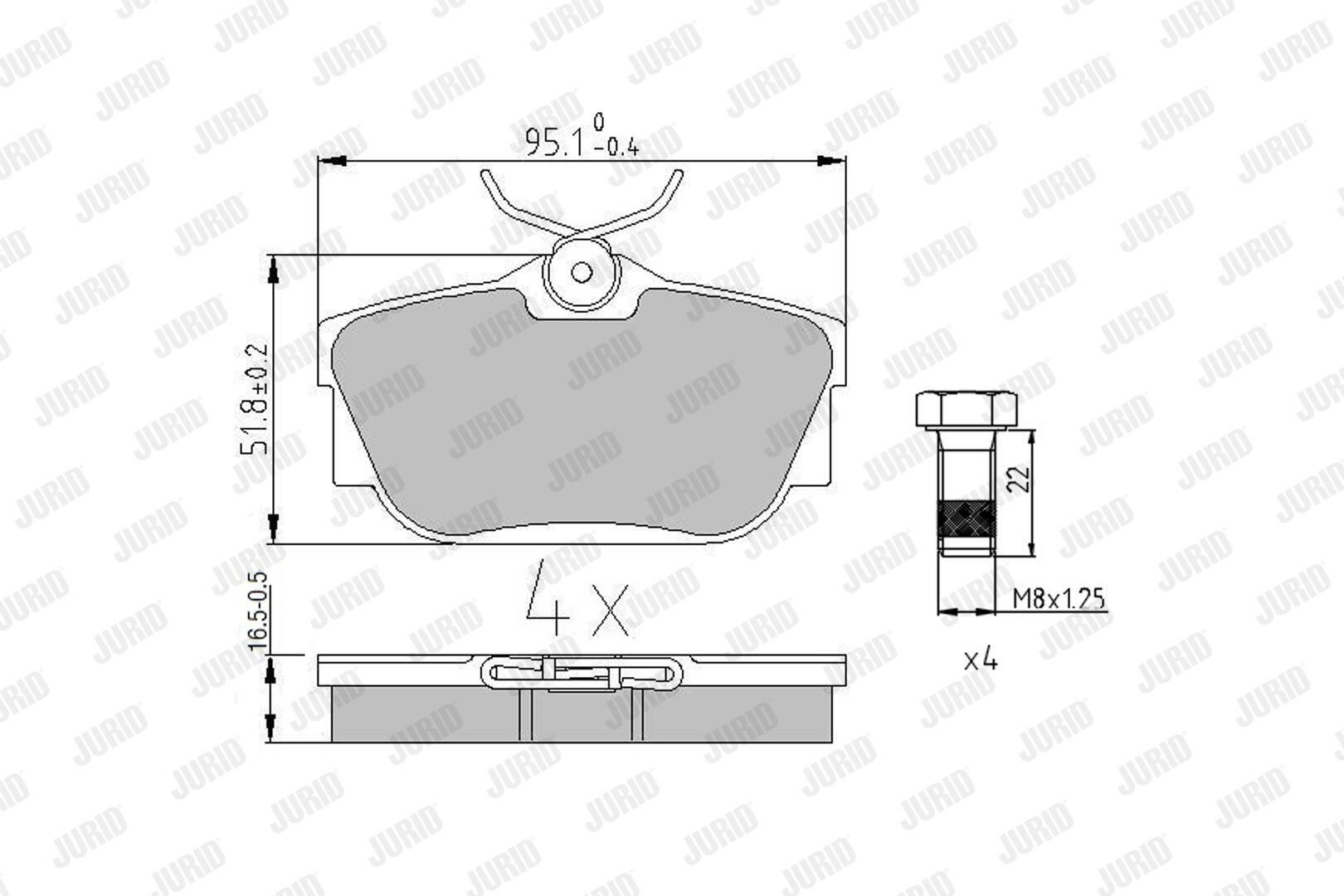 Задні гальмівні колодки Jurid/Bendix 571875J ціна, від 17.98 USD