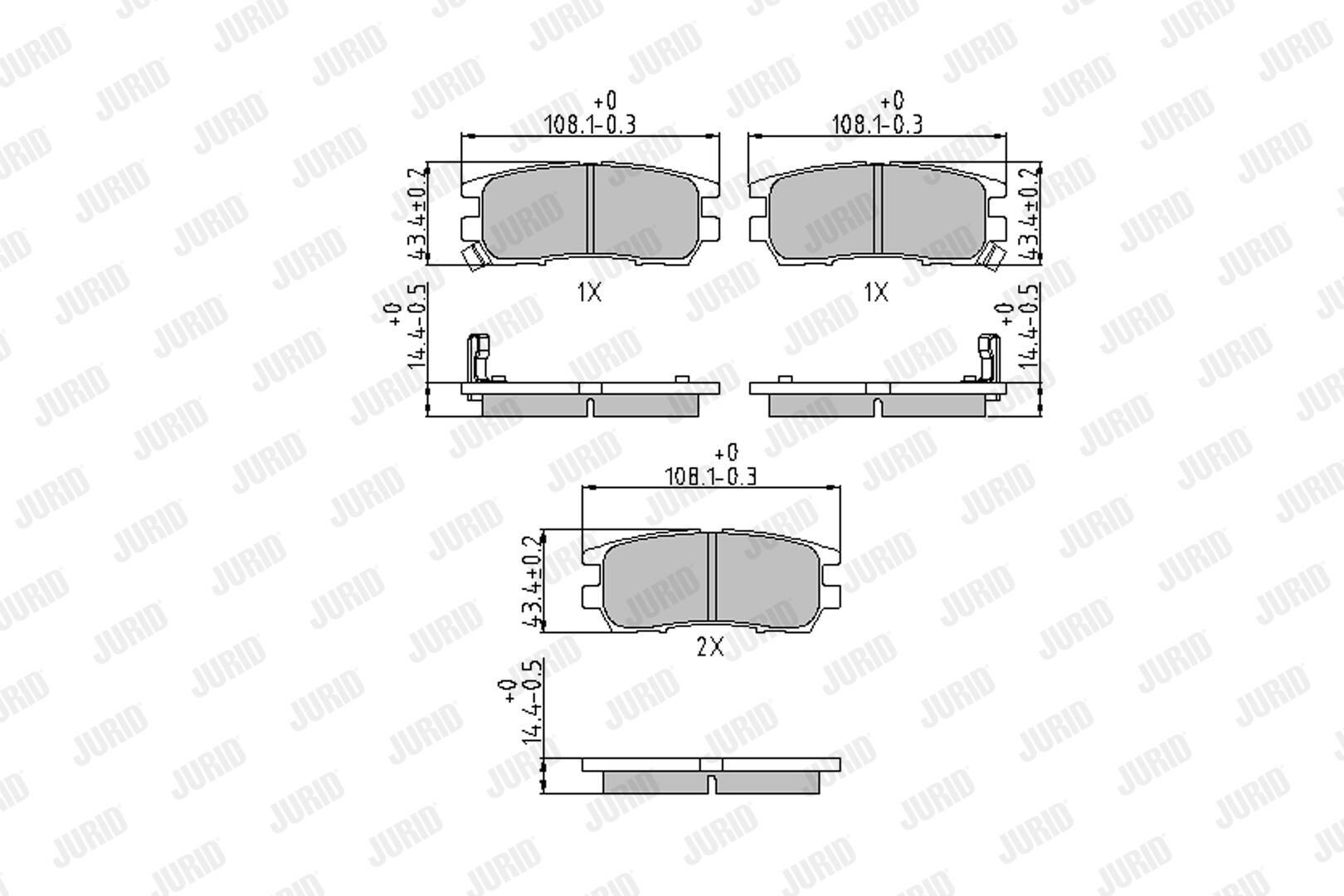 Задні гальмівні колодки Jurid/Bendix 572200J ціна, від 16.47 USD