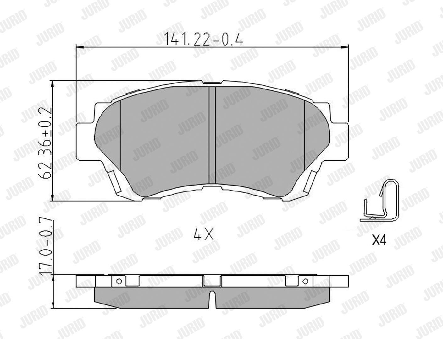 Гальмівні колодки Jurid/Bendix 572392J ціна, від 27.59 USD