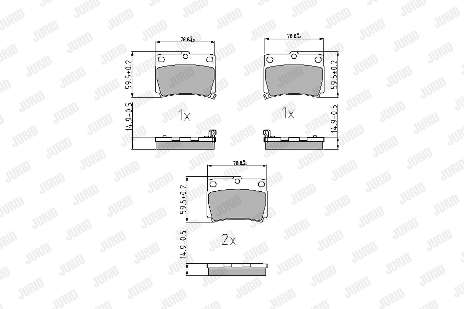 Задні гальмівні колодки Jurid/Bendix 572519J ціна, від 23.34 USD