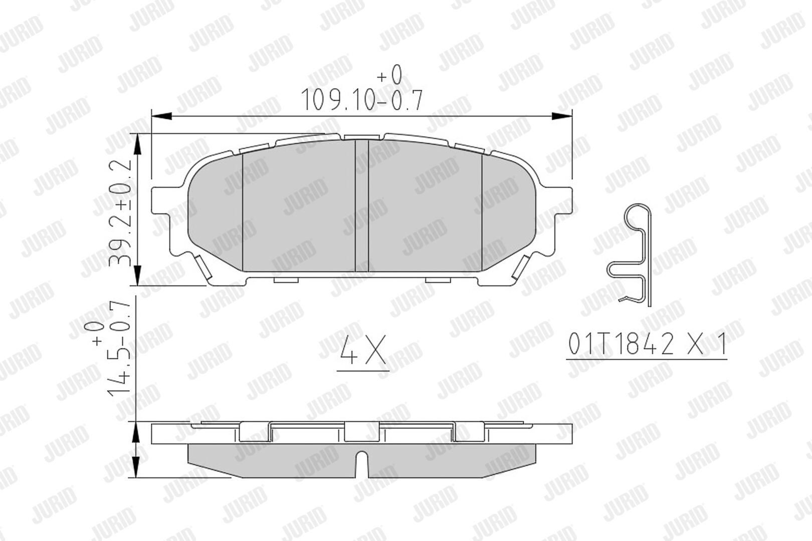 572529J Jurid/Bendix Колодки гальмівні задні, дискові