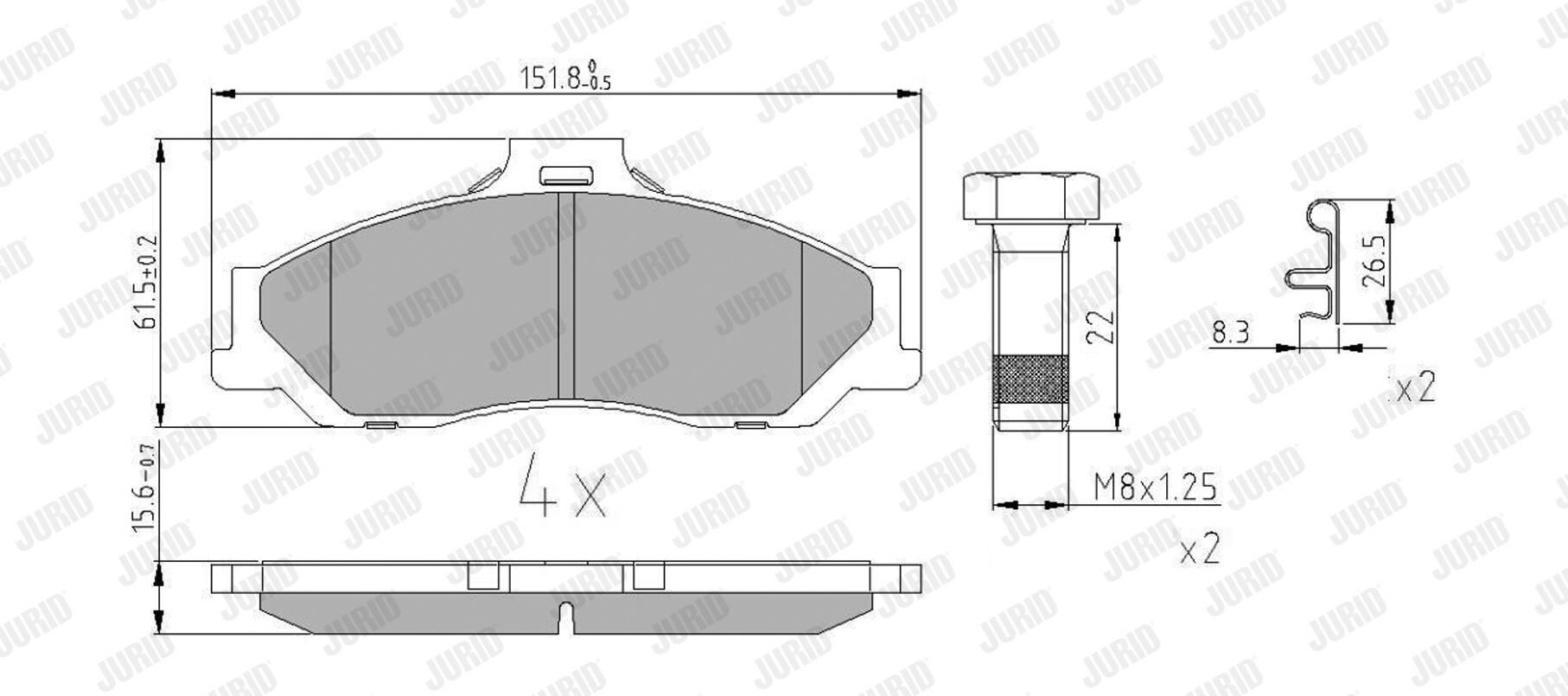 Гальмівні колодки Jurid/Bendix 572537J ціна, від 29.02 USD