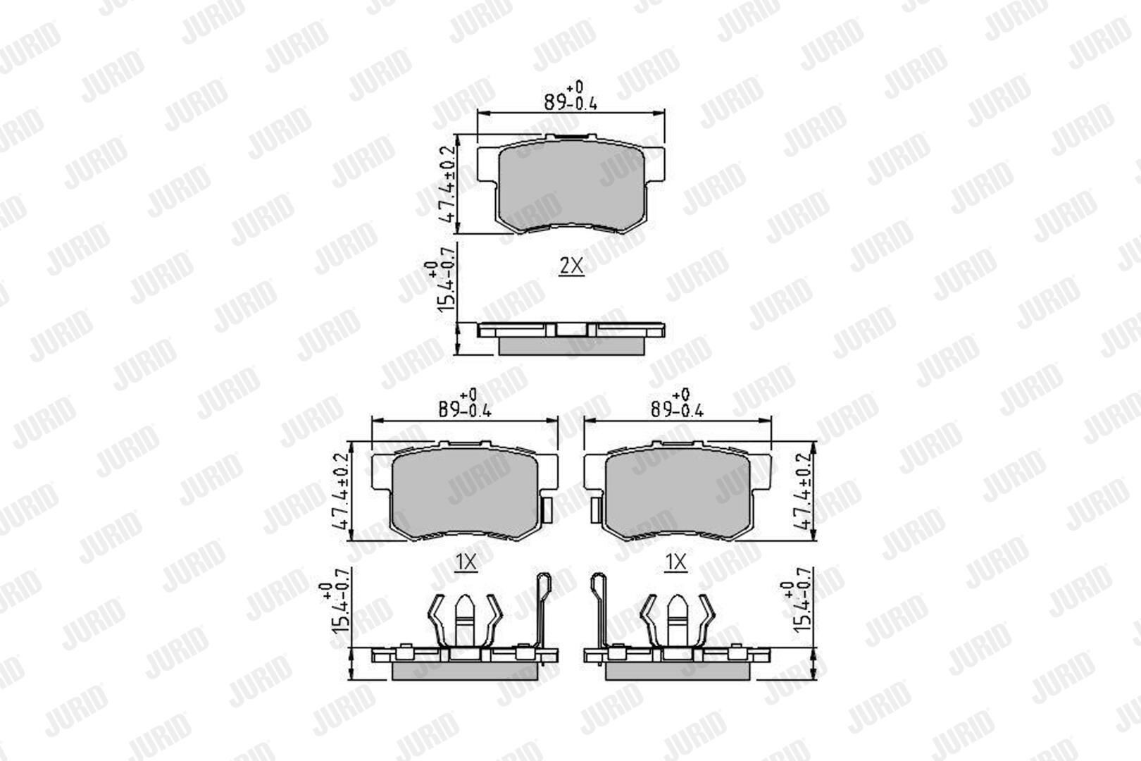 572544J Jurid/Bendix Колодки гальмівні задні, дискові