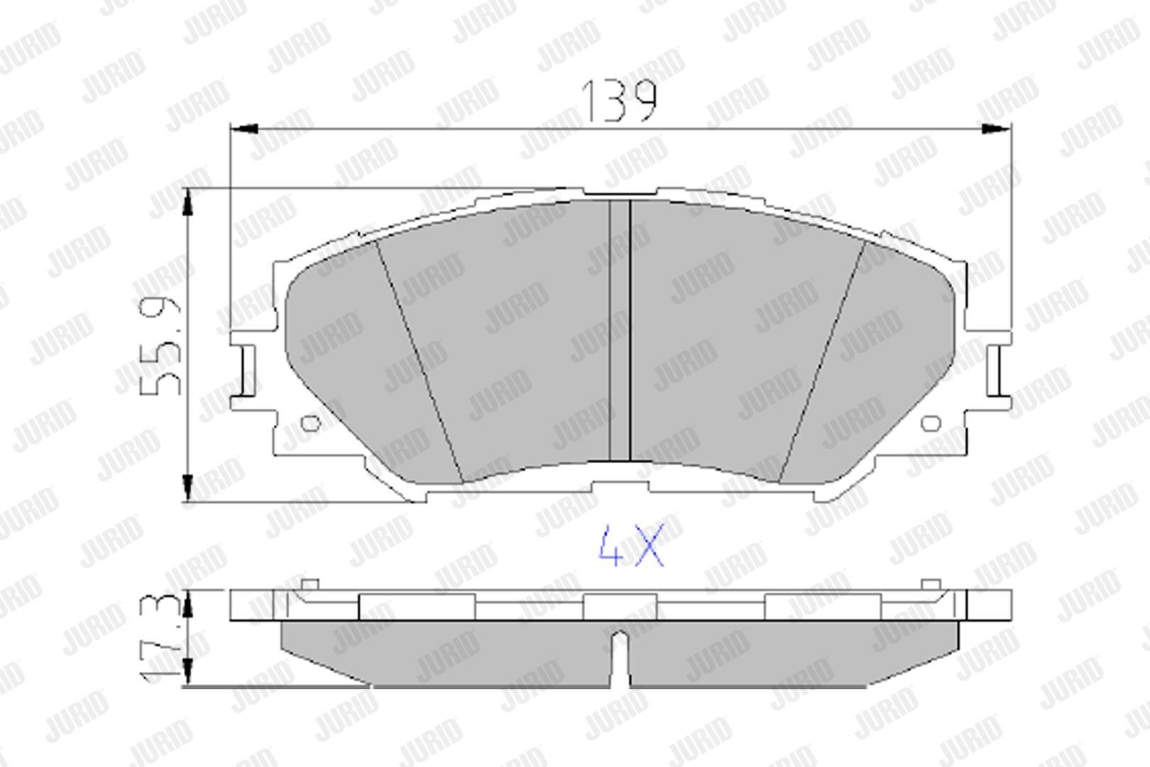 572598J Jurid/Bendix Передні гальмівні колодки