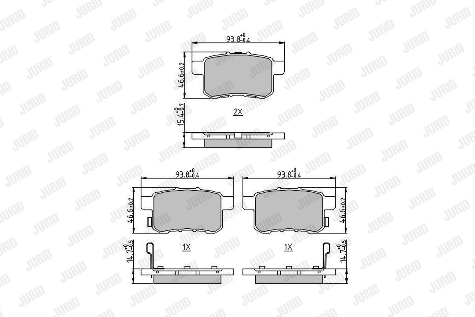 Задні гальмівні колодки Jurid/Bendix 572626J ціна, від 20.48 USD