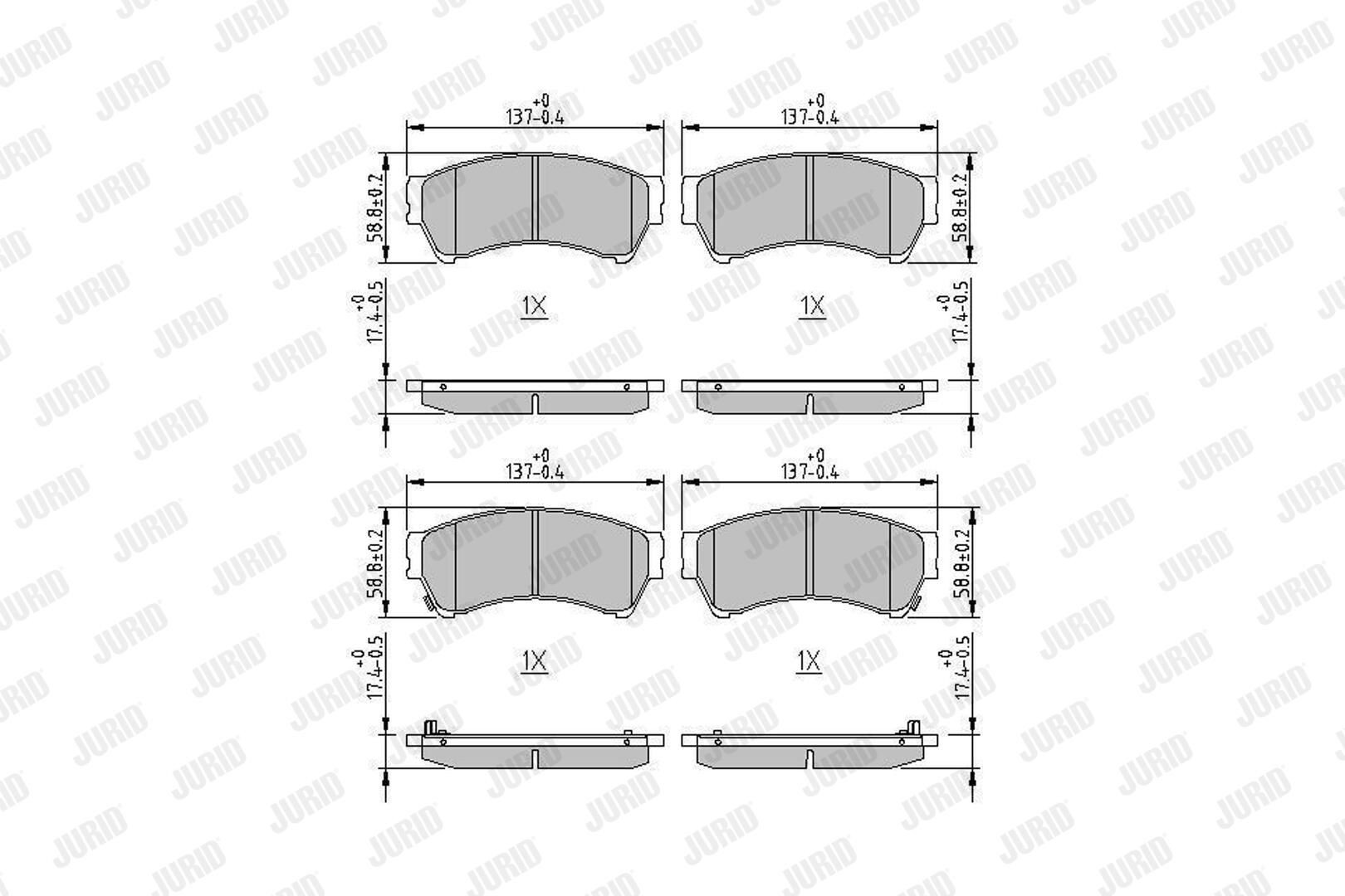 Задні гальмівні колодки Jurid/Bendix 572628J ціна, від 31.30 USD