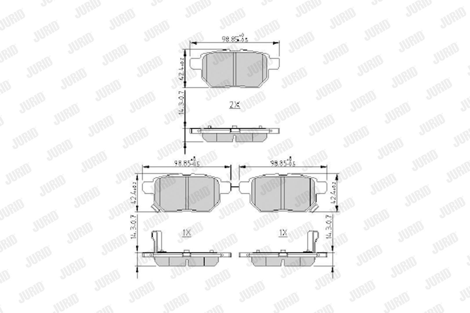 572632J Jurid/Bendix Колодки гальмівні задні, дискові