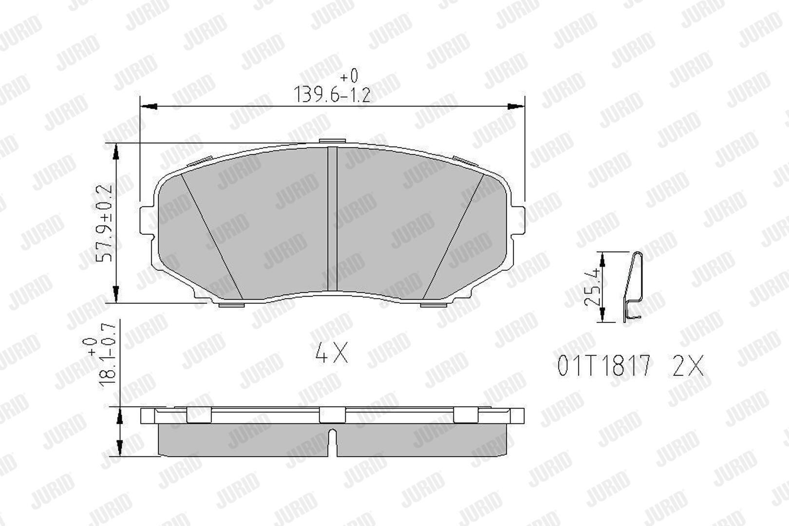 Гальмівні колодки Jurid/Bendix 572640J ціна, від 26.71 USD