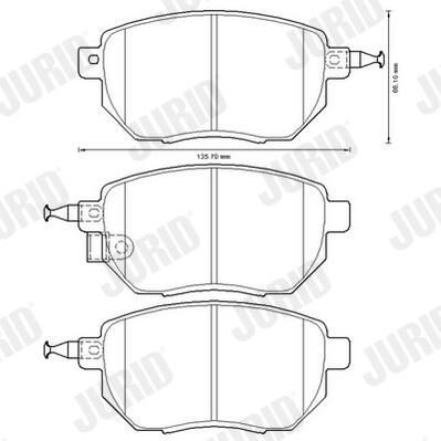 Гальмівні колодки Jurid/Bendix 572649J ціна, від 27.92 USD