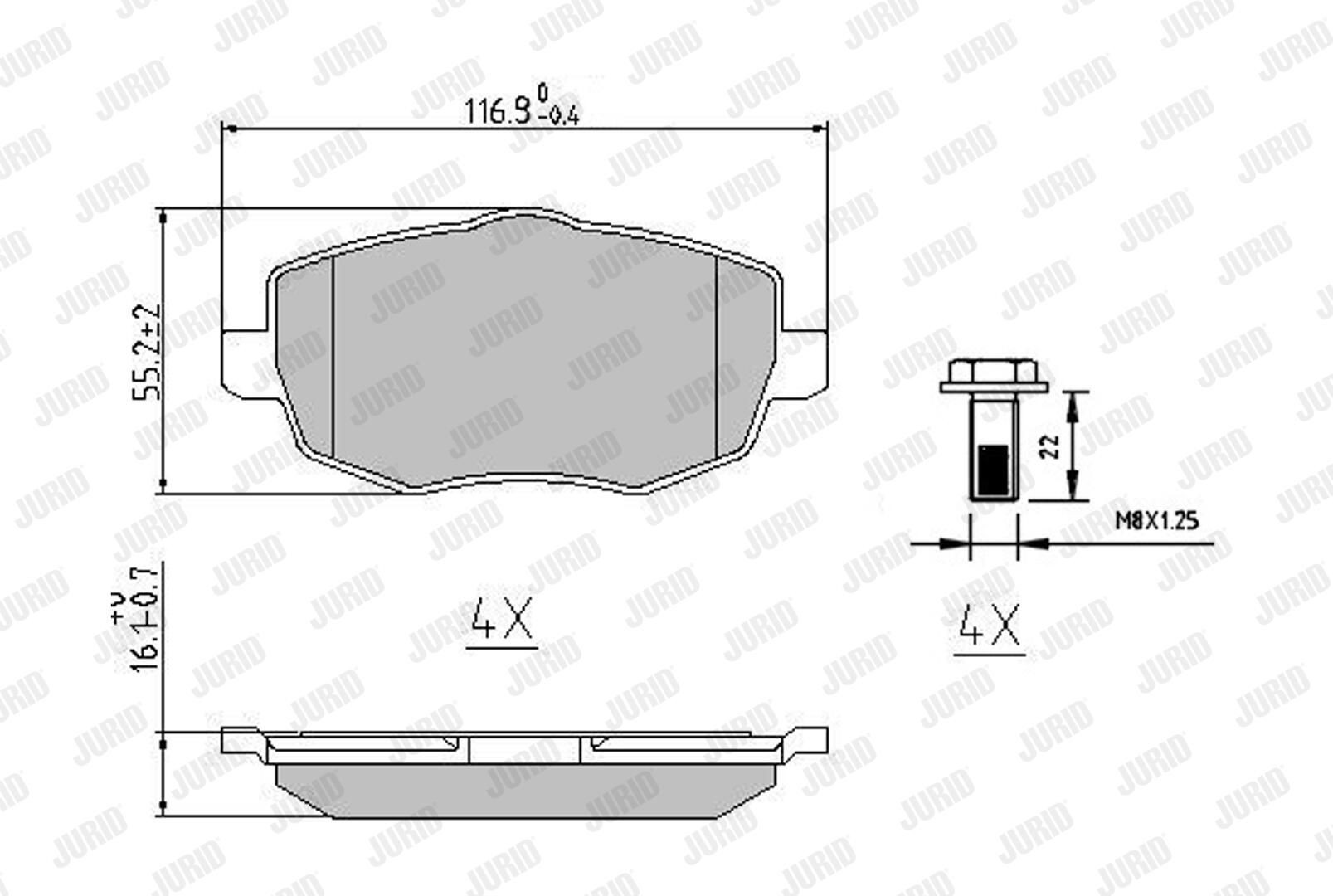 Гальмівні колодки Jurid/Bendix 573144J ціна, від 33.47 USD