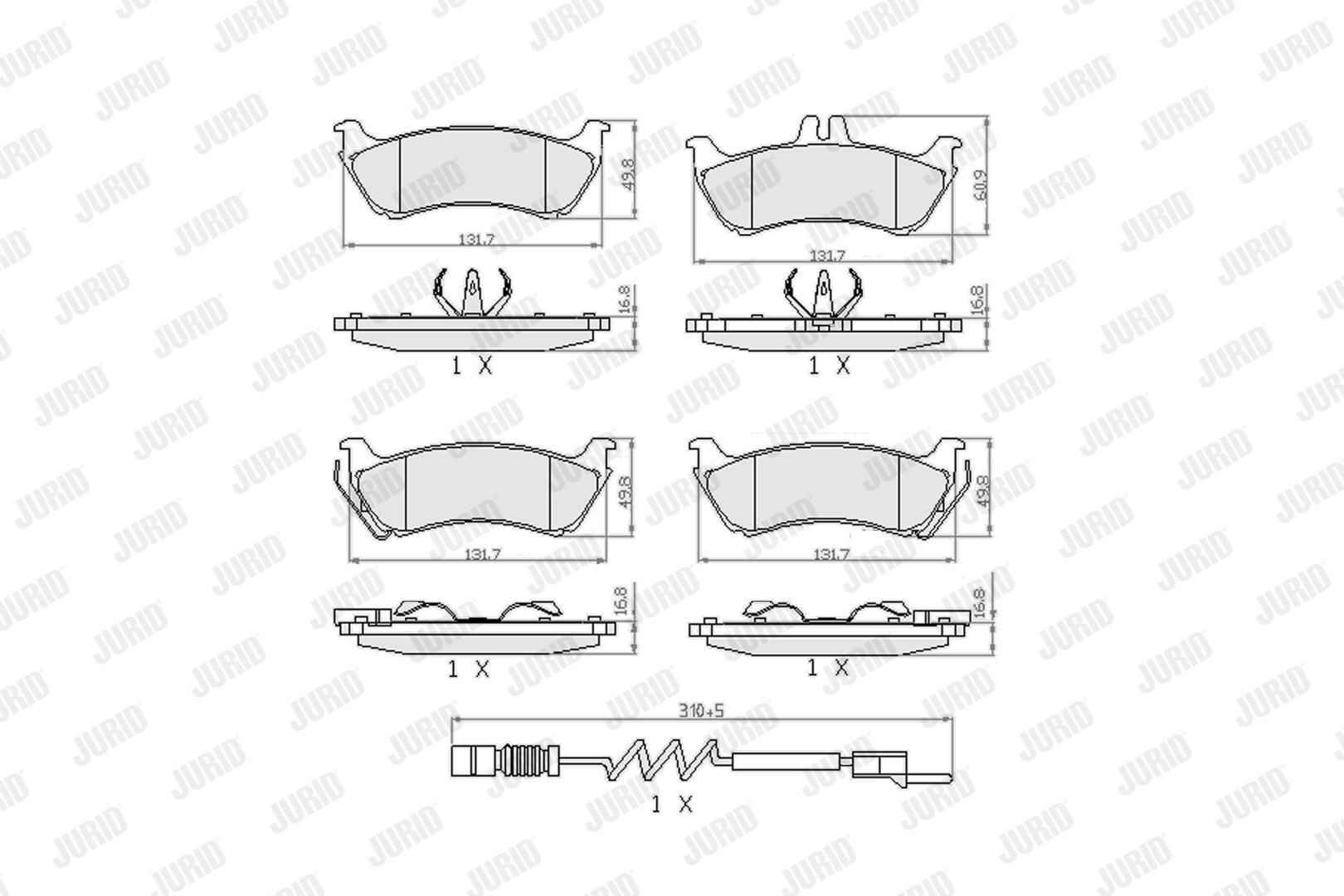 Задні гальмівні колодки Jurid/Bendix 573148J ціна, від 47.01 USD