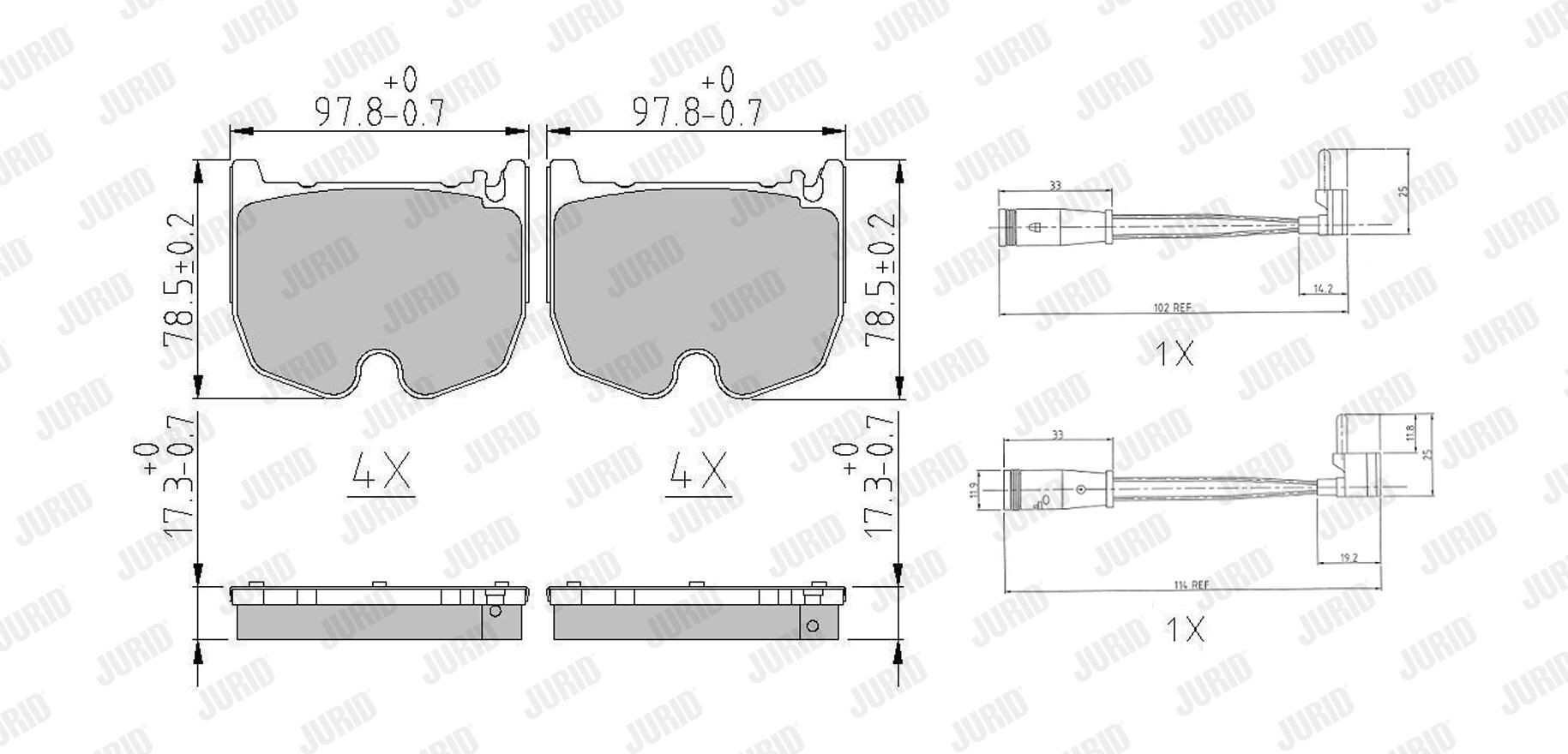 Гальмівні колодки Jurid/Bendix 573180J ціна, від 78.79 USD