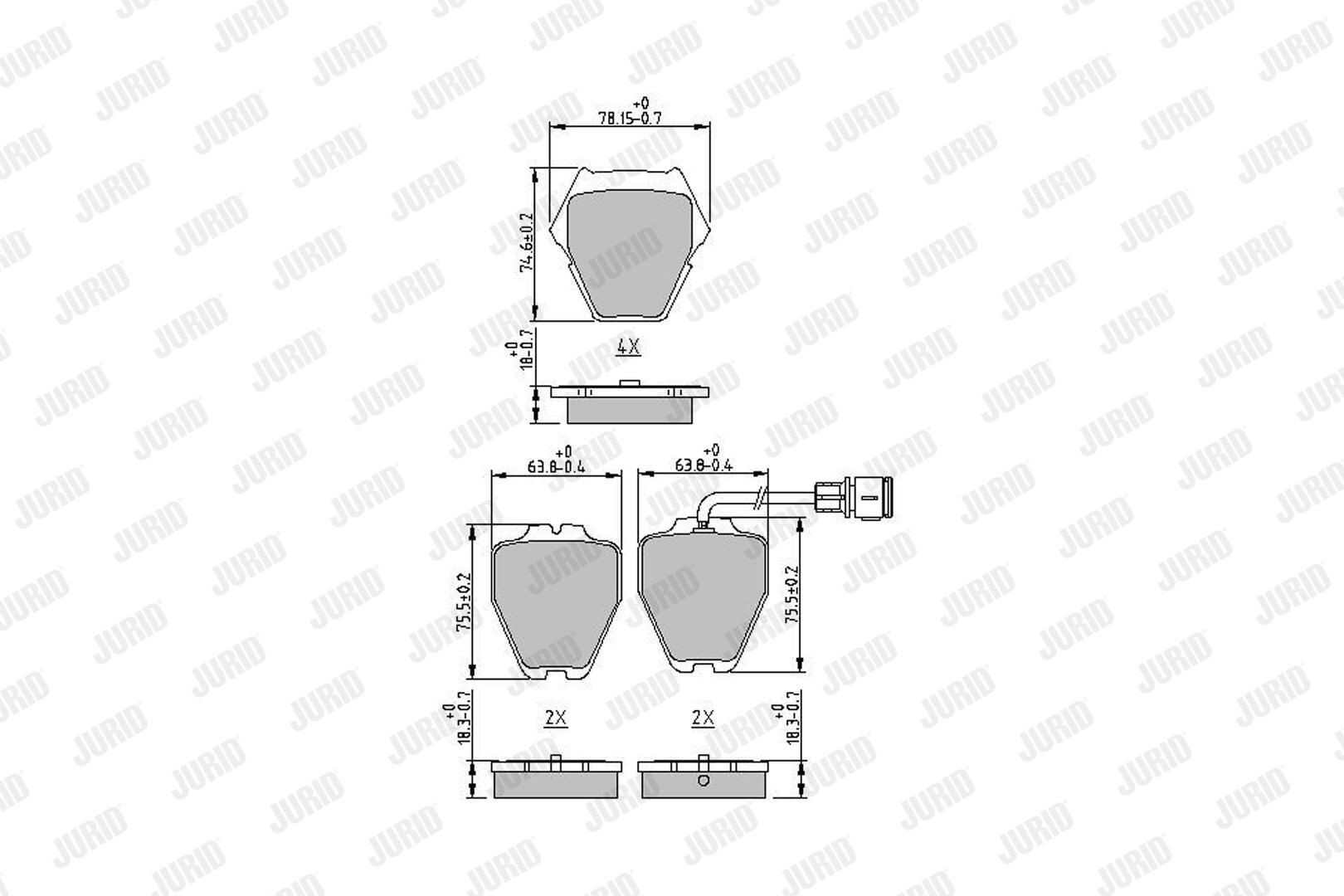 Гальмівні колодки Jurid/Bendix 573208J ціна, від 51.19 USD