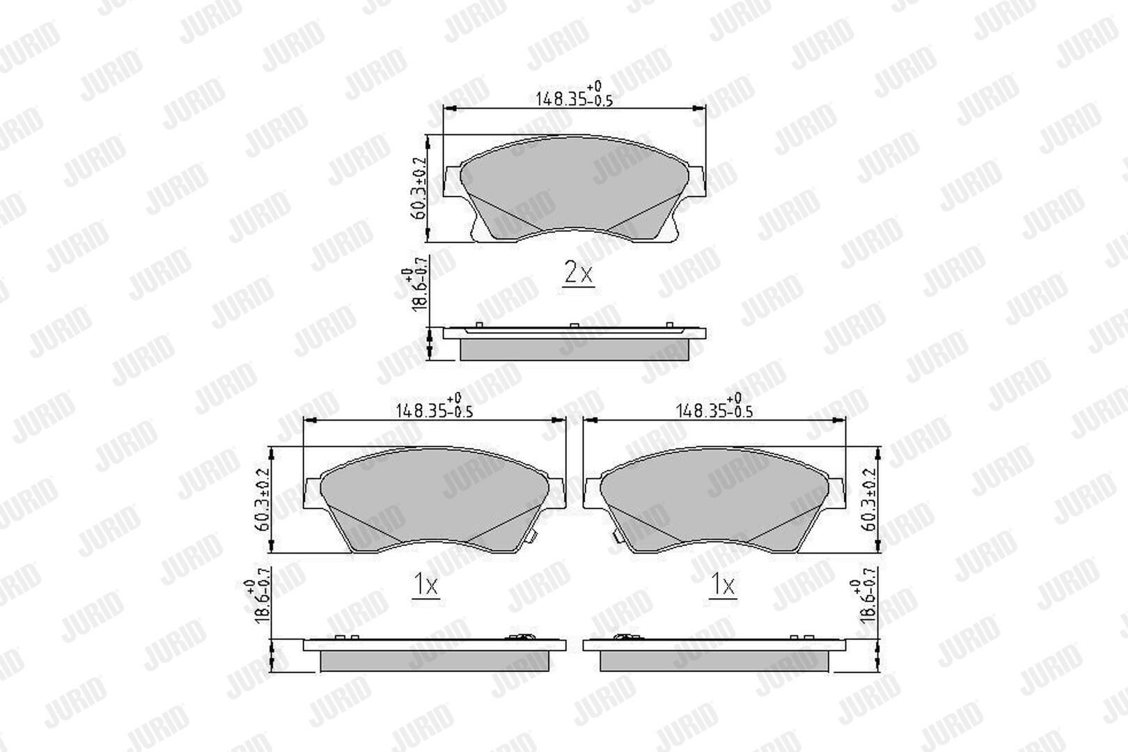 Гальмівні колодки Jurid/Bendix 573332J ціна, від 22.36 USD