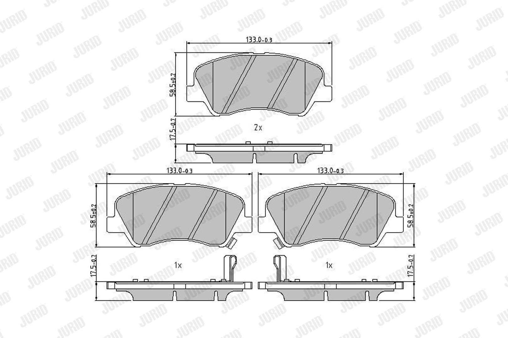 573368J Jurid/Bendix Передні гальмівні колодки