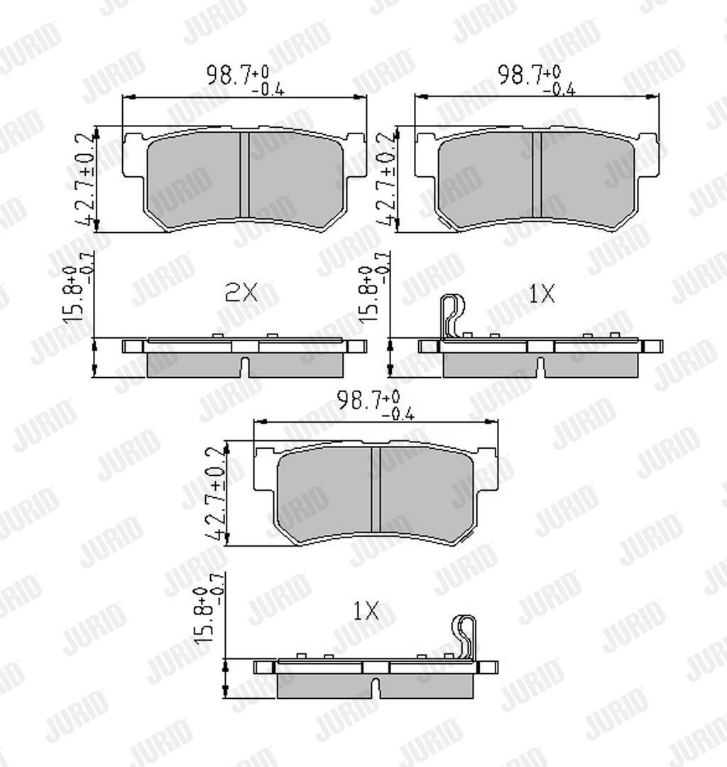 Задні гальмівні колодки Jurid/Bendix 573377J ціна, від 19.39 USD