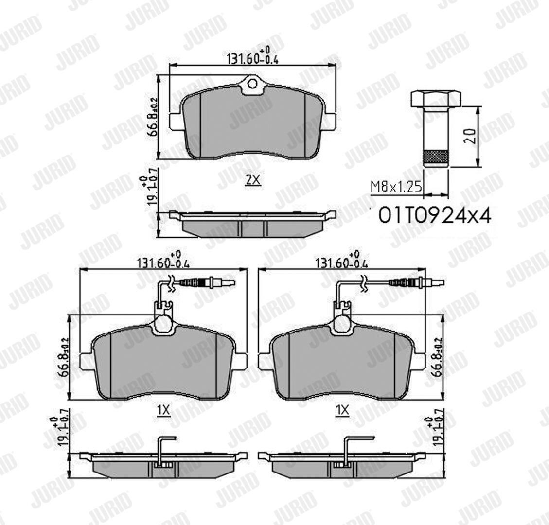 Гальмівні колодки Jurid/Bendix 573382J ціна, від 35.76 USD