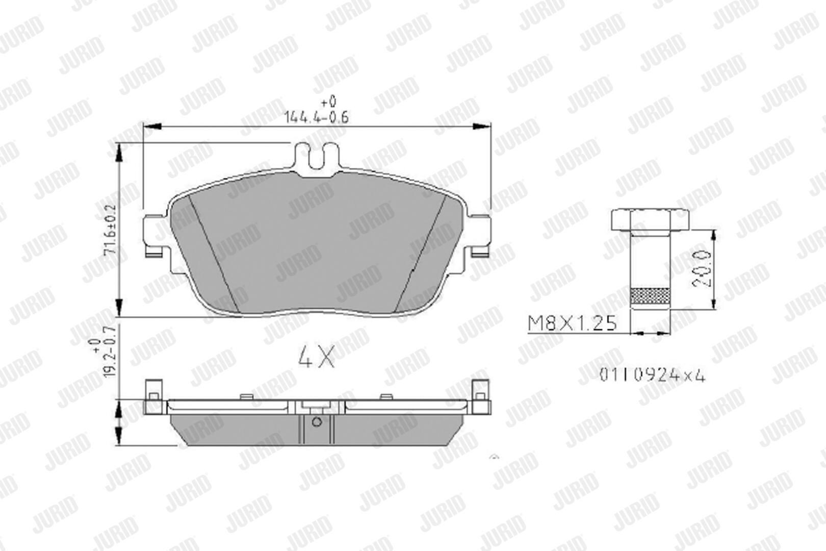Гальмівні колодки Jurid/Bendix 573403J ціна, від 39.76 USD