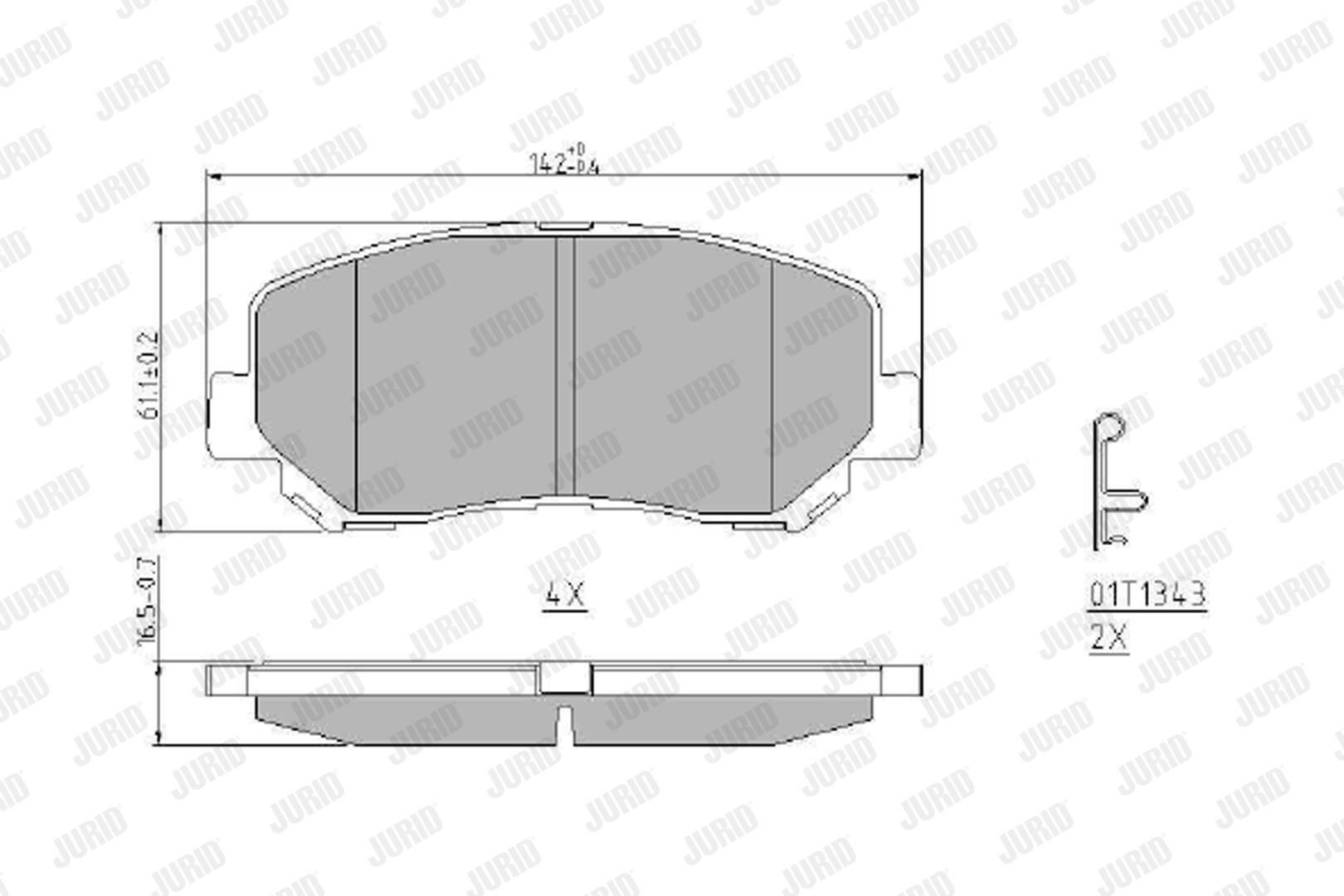Передні тормозні колодки 573619J Jurid/Bendix