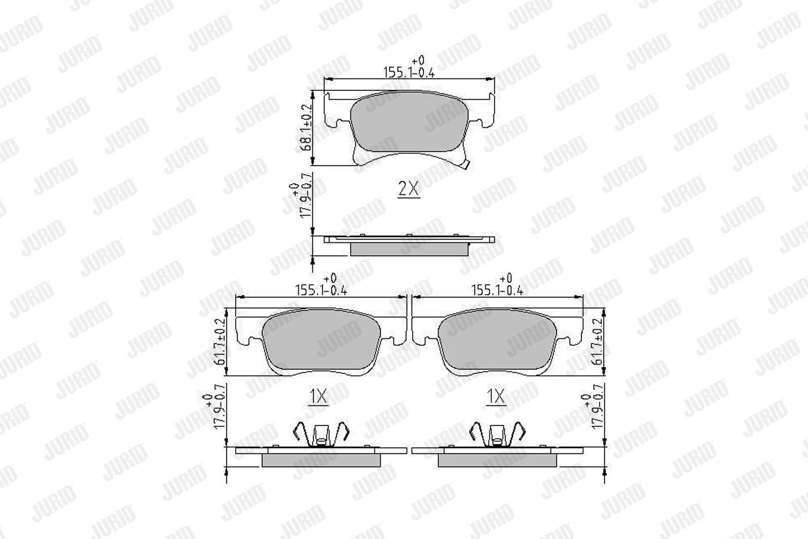 Гальмівні колодки Jurid/Bendix 573657J ціна, від 34.88 USD