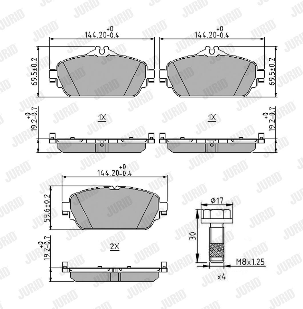 Гальмівні колодки Jurid/Bendix 573671J ціна, від 38.06 USD