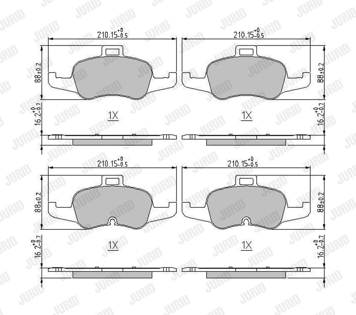 Гальмівні колодки Jurid/Bendix 573786J ціна, від 70.64 USD