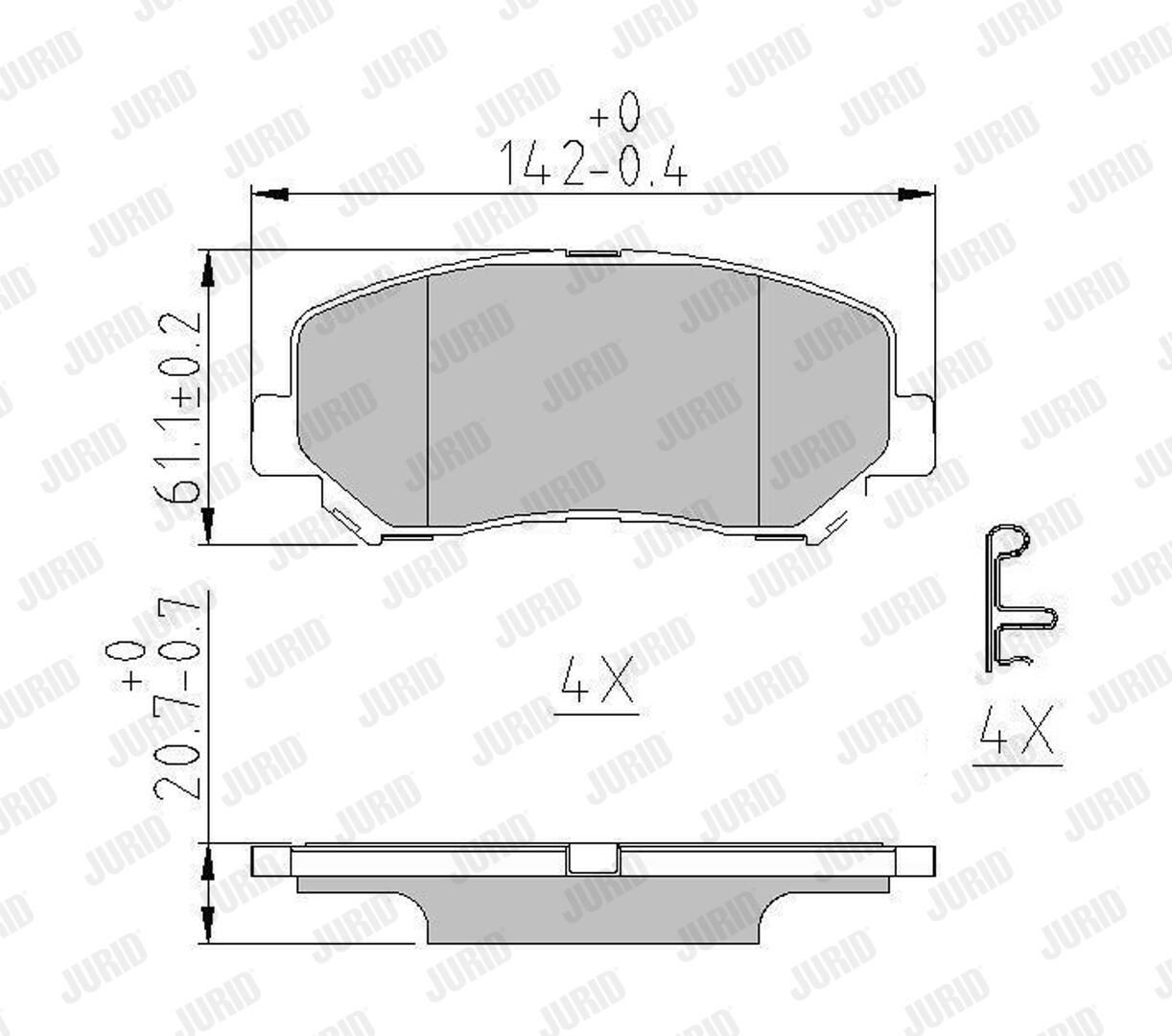 Гальмівні колодки Jurid/Bendix 573787J ціна, від 47.03 USD