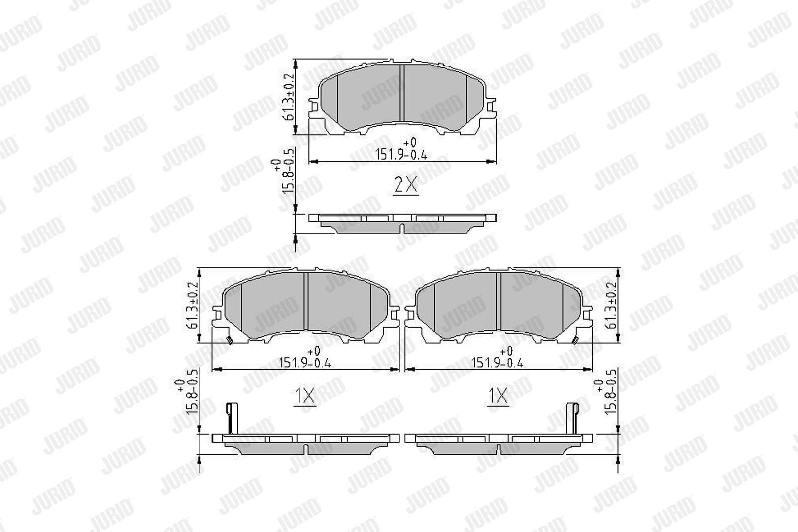 Гальмівні колодки Jurid/Bendix 573789J ціна, від 33.83 USD
