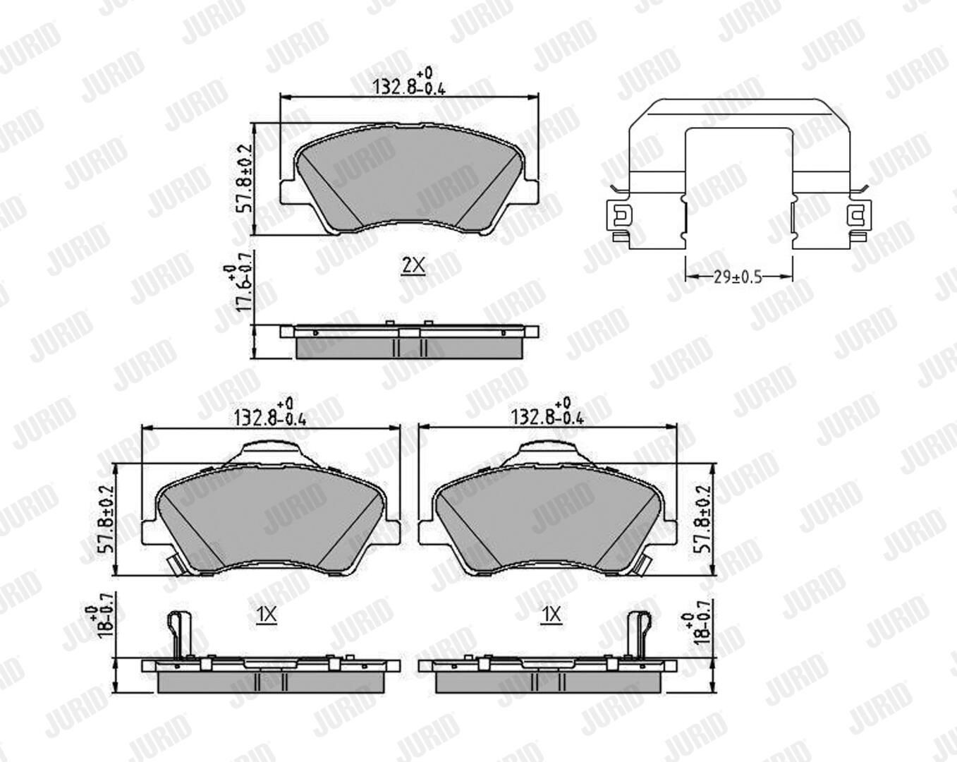 Гальмівні колодки Jurid/Bendix 573815J ціна, від 23.99 USD