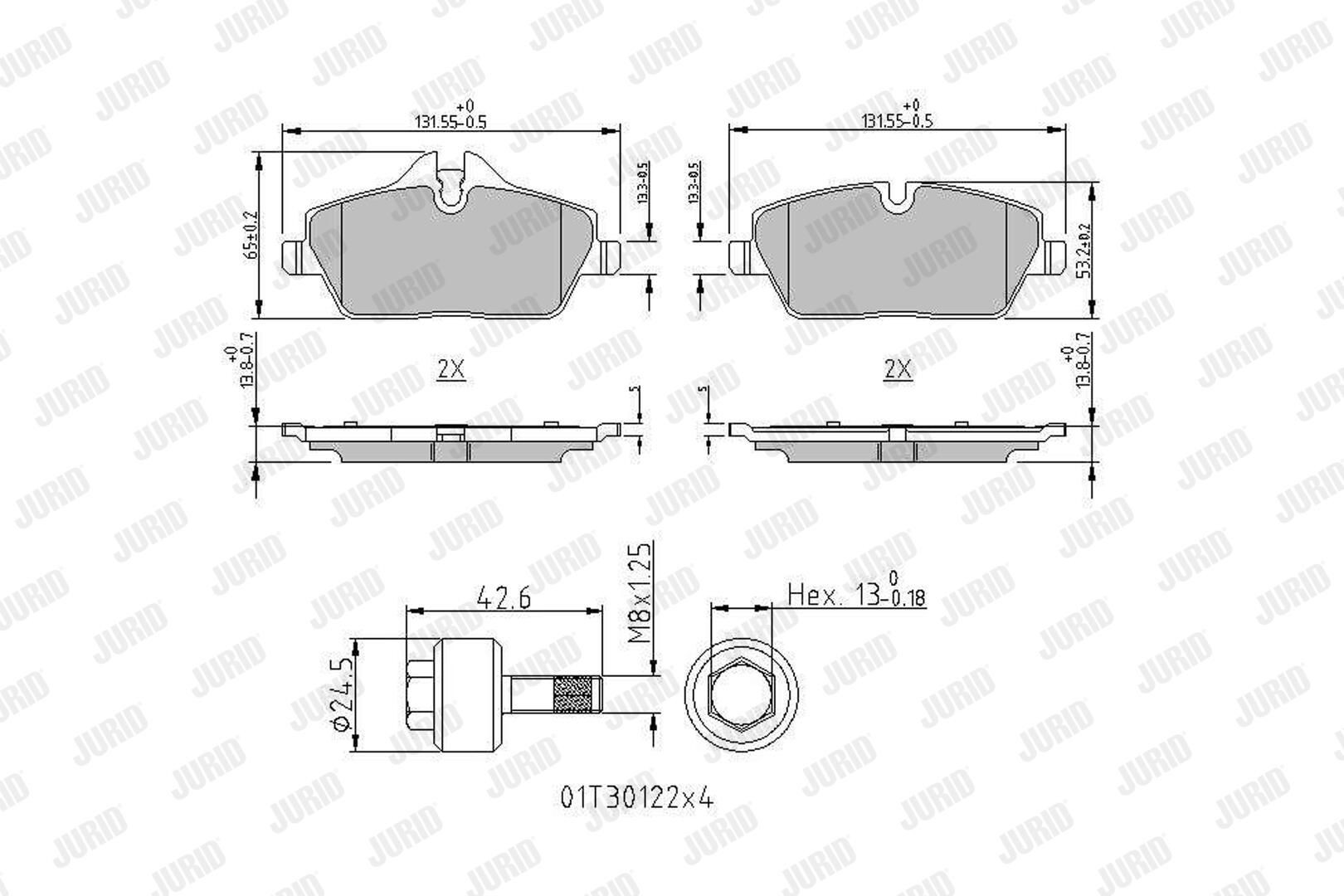 Гальмівні колодки Jurid/Bendix 573841J ціна, від 47.41 USD