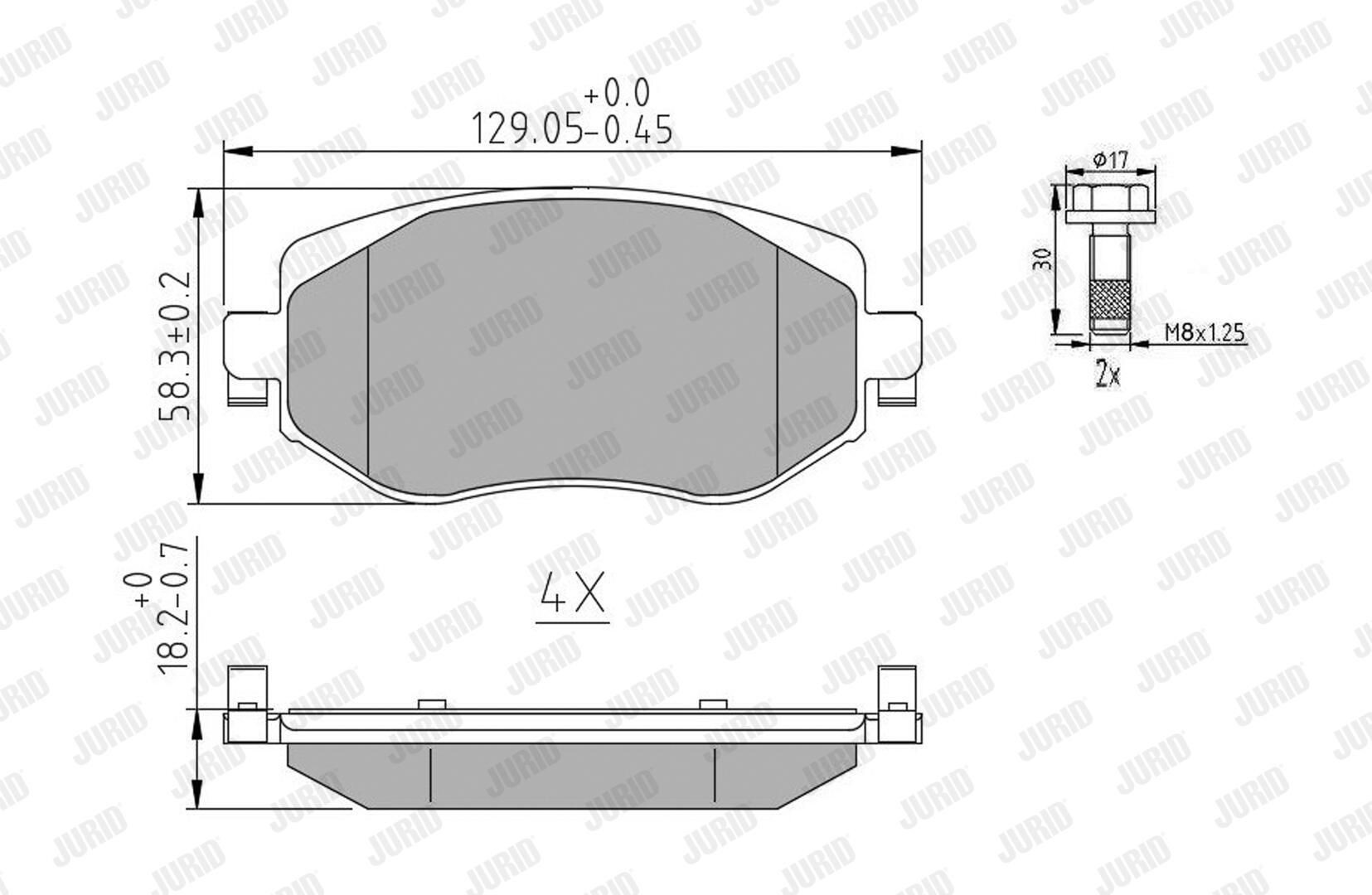 Гальмівні колодки Jurid/Bendix 573842J ціна, від 30.78 USD