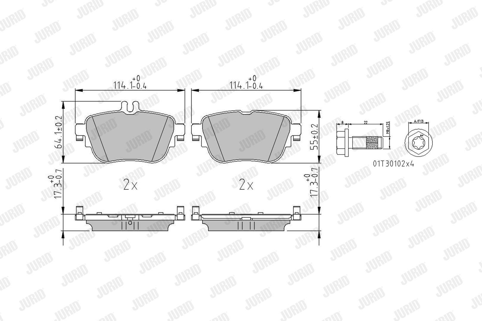 573843J Jurid/Bendix Передні гальмівні колодки