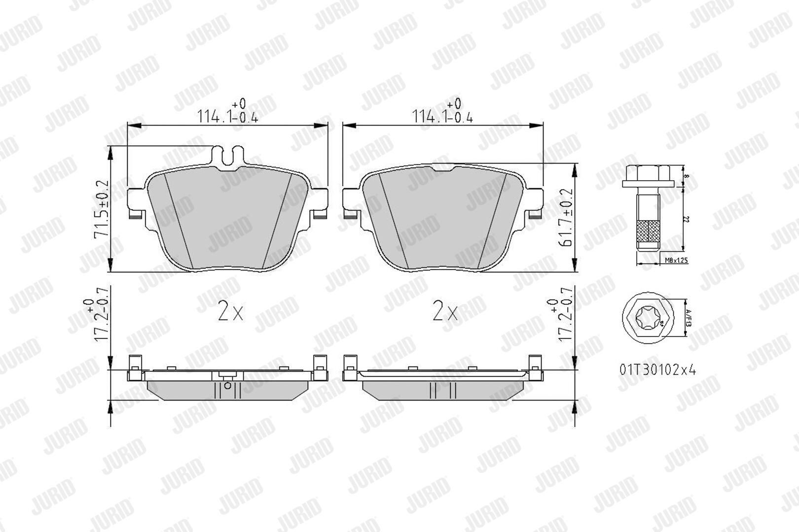 Задні гальмівні колодки Jurid/Bendix 573845J ціна, від 54.19 USD