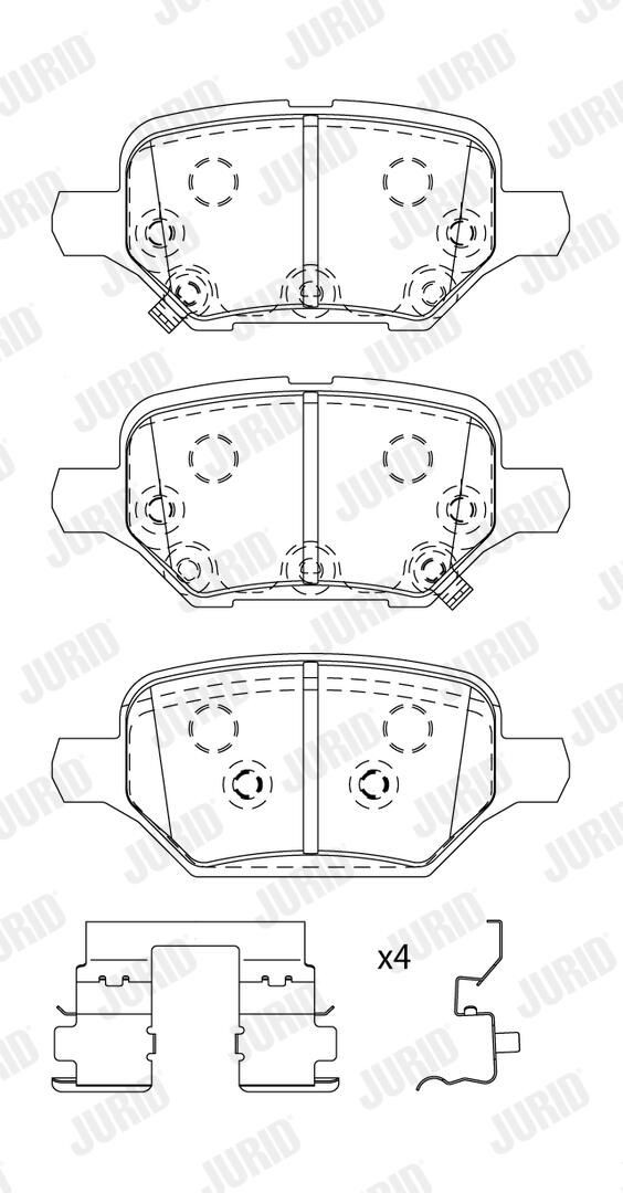 Задні гальмівні колодки Jurid/Bendix 573921J ціна, від 39.63 USD