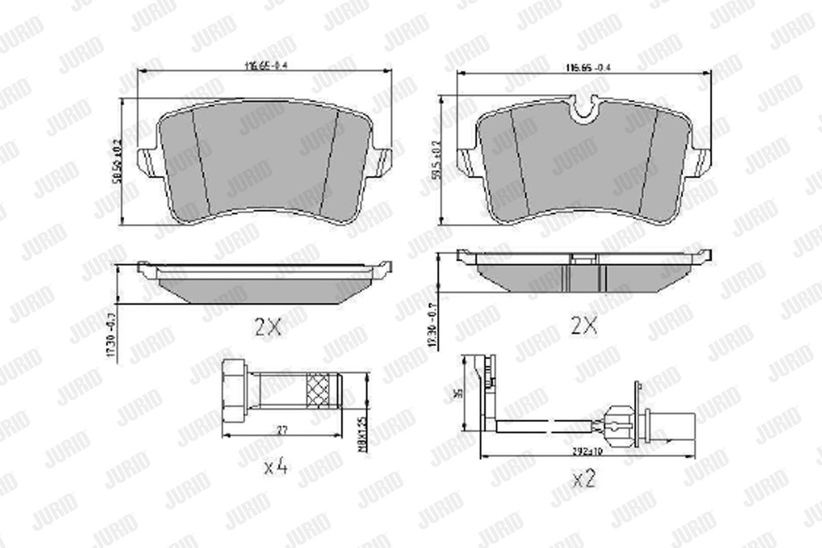 Задні гальмівні колодки Jurid/Bendix 573945J ціна, від 54.06 USD