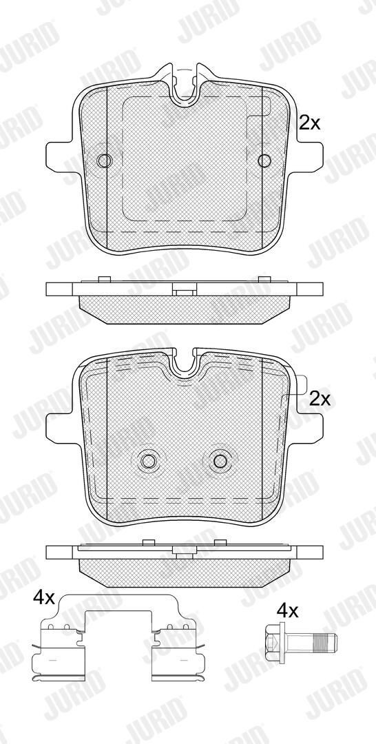 Задні гальмівні колодки Jurid/Bendix 574099J ціна, від 79.46 USD