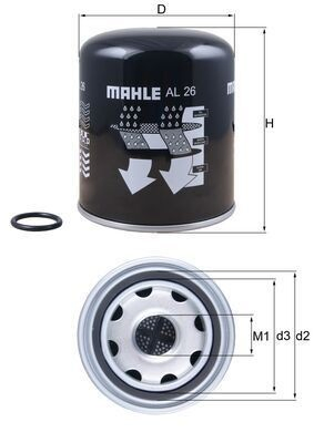 AL26 Mahle Original Фільтр осушувача повітря (вологомастиловідділювача) (TRUCK)