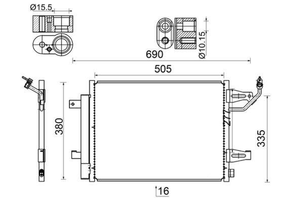 Купити AC509000S Mahle Original Радіатор системи охолодження кондиціонера