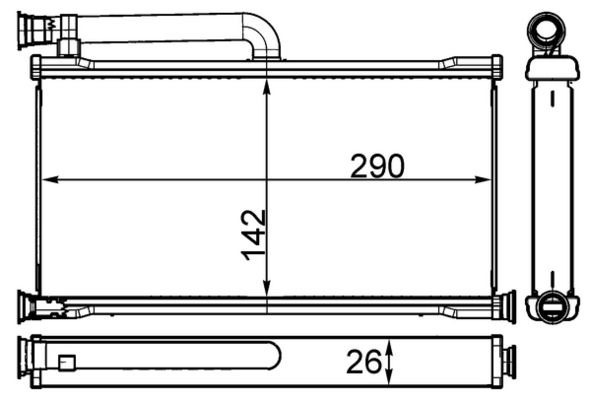 AH261000S Mahle Original Радіатор опалювача салону