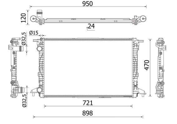 CR2179000S Mahle Original Радіатор охолодження двигуна