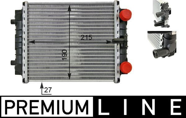 CR80000P Mahle Original Радіатор охолодження двигуна, додатковий